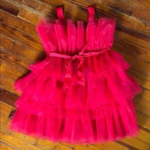 Red Layered Tulle Dress Youth size 12